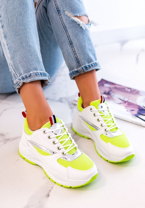 Sneakersy Sznurowane Zielone Neon Rita
