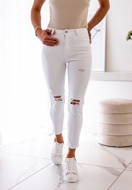 Spodnie Jeansowe Białe Blum