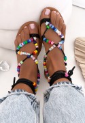 Sandały Japonki Czarne Lace Up Beads