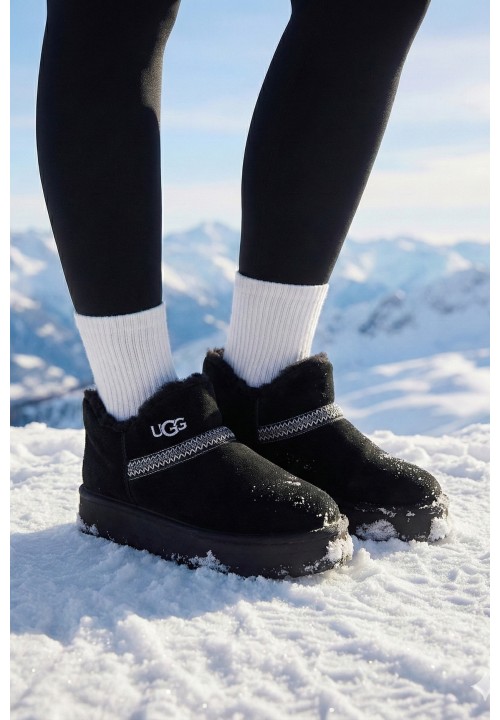 Czarne Botki Zamszowe Ocieplane Candy