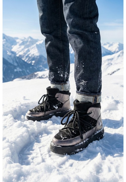 Śniegowce Czarne Wiązane Nelli