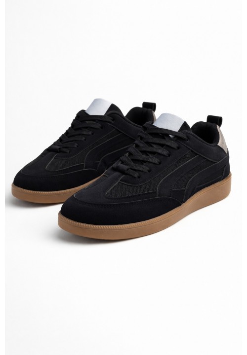 Sneakersy Casual Czarne Z Gumową...
