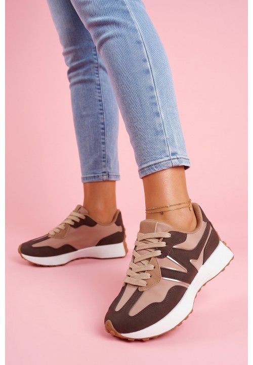 Trampki Sneakersy Brązowe Judy