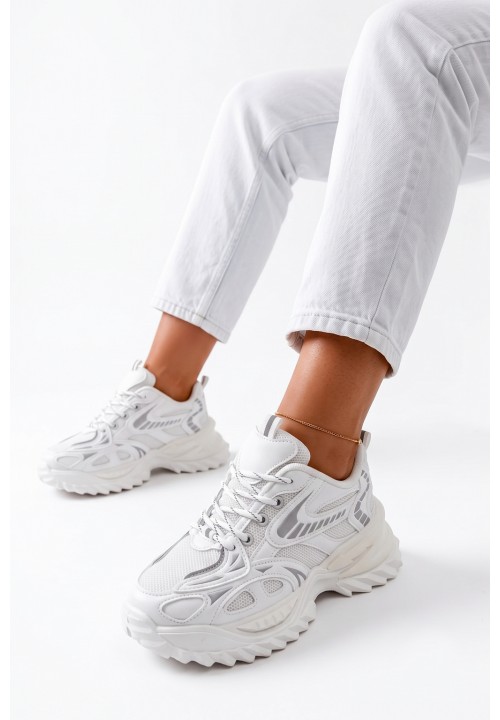 Trampki Sneakersy Białe Na Wysokiej...